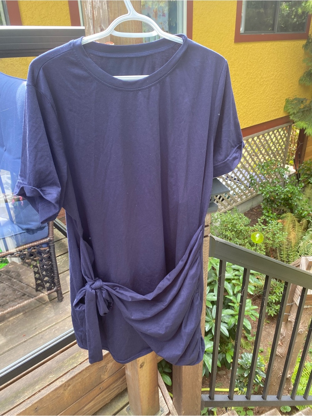HALARA Navy Side-Tie Mini Dress